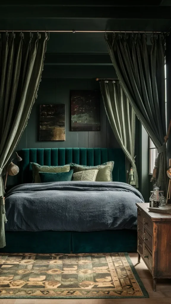 30+ Images of Dark Green Bedroom Ideas for a Bold and Serene Space