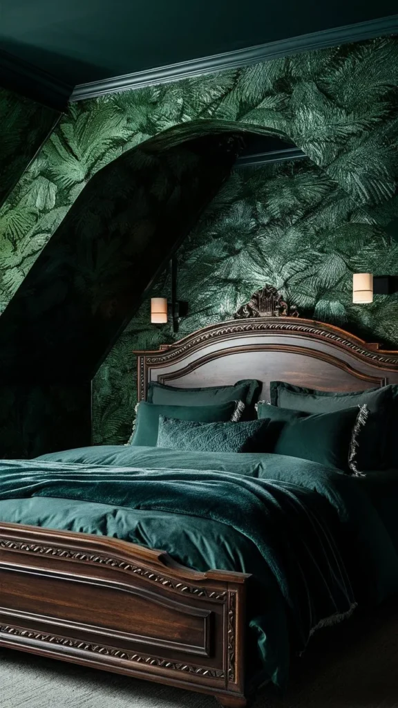 30+ Images of Dark Green Bedroom Ideas for a Bold and Serene Space