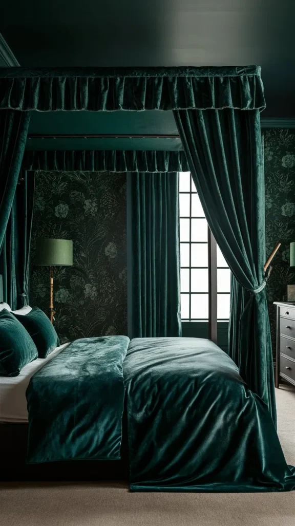 30+ Images of Dark Green Bedroom Ideas for a Bold and Serene Space