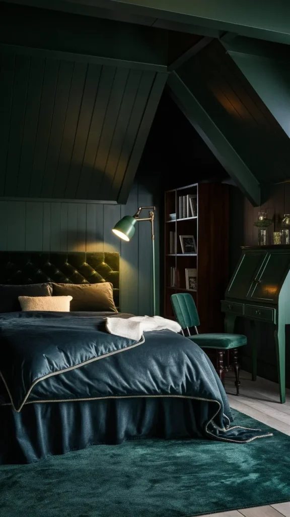 30+ Images of Dark Green Bedroom Ideas for a Bold and Serene Space