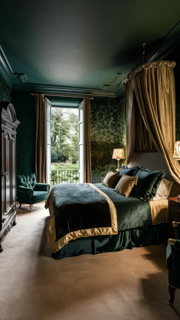 30+ Images of Dark Green Bedroom Ideas for a Bold and Serene Space