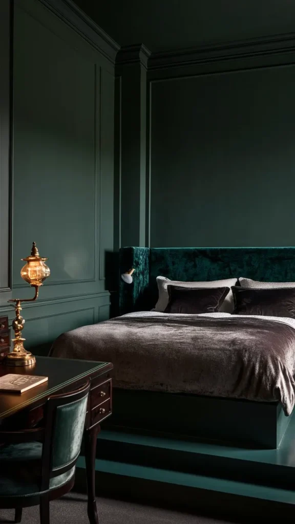 30+ Images of Dark Green Bedroom Ideas for a Bold and Serene Space