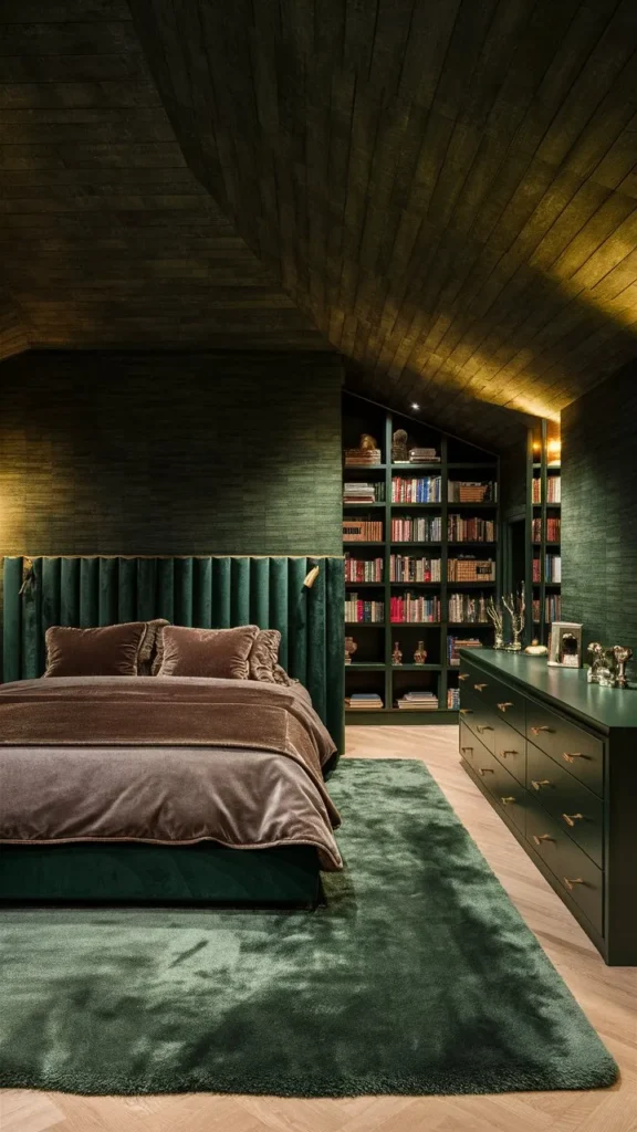 30+ Images of Dark Green Bedroom Ideas for a Bold and Serene Space