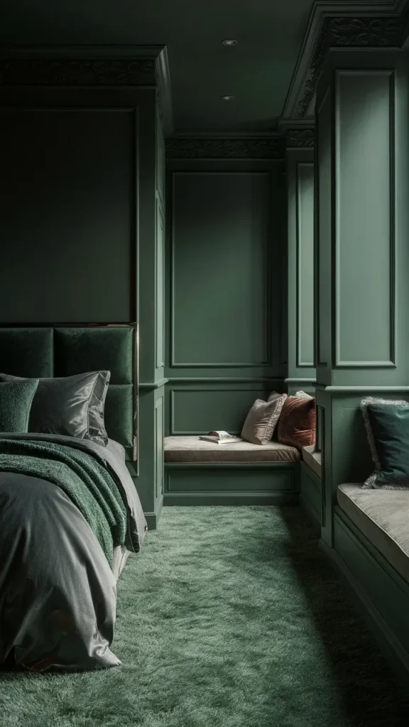 30+ Images of Dark Green Bedroom Ideas for a Bold and Serene Space