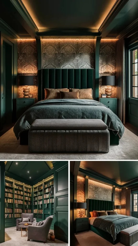 30+ Images of Dark Green Bedroom Ideas for a Bold and Serene Space