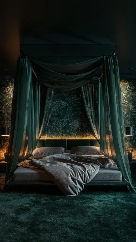 30+ Images of Dark Green Bedroom Ideas for a Bold and Serene Space