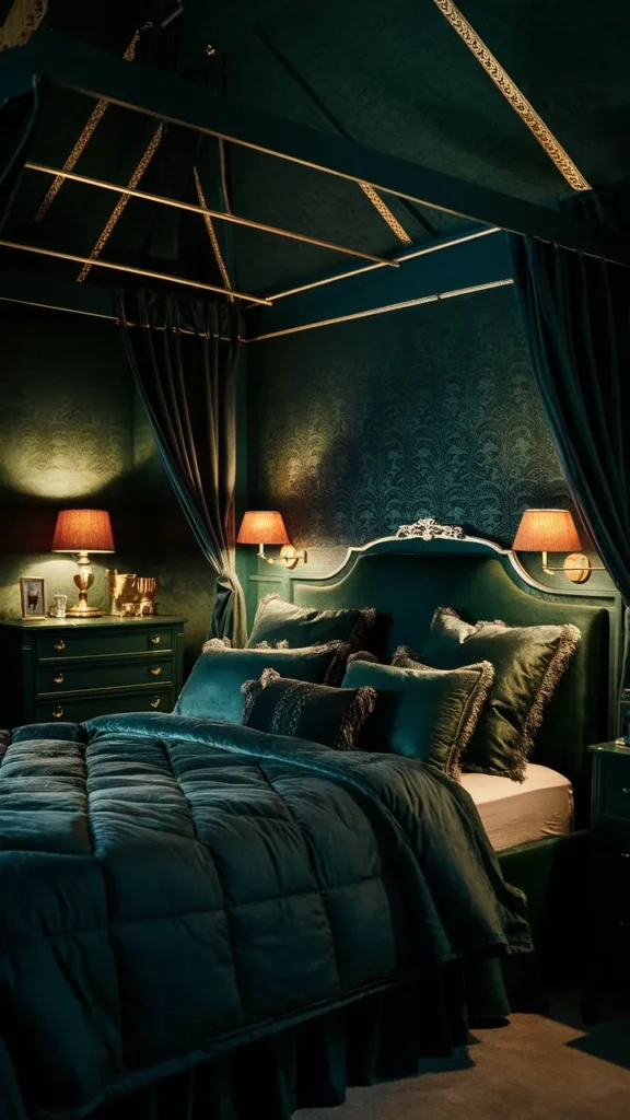 30+ Images of Dark Green Bedroom Ideas for a Bold and Serene Space